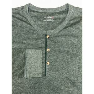 Untuckit Albarino Ultrasoft Green Long Sleeve Henley Cotton Blend Shirt Men's XL